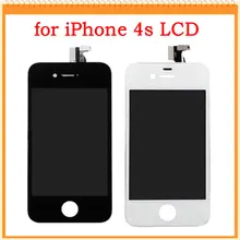 For iPhone 4S LCD Screen Display with Touch Screen Digitizer Assembly with speaker mesh attached Black White+Tools Free Shipping