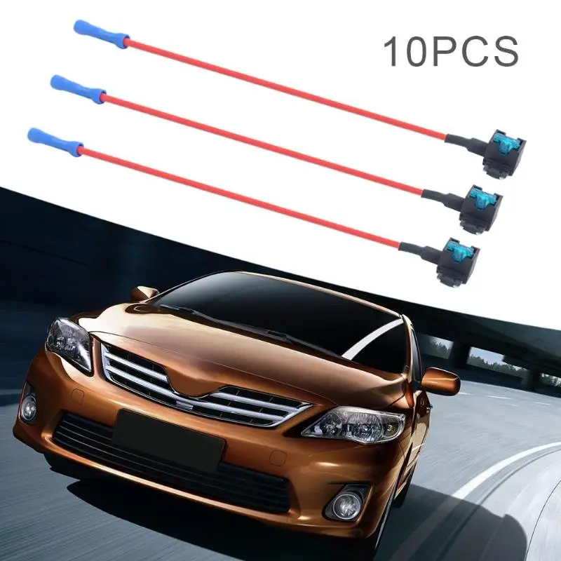 10 шт. Мини Размер держатель предохранителя автомобиля Add-a-circuit плавкий предохранитель адаптер с 10 шт. 32 В 15а микро плавкие предохранители для автомобильной сигнализации, локатор автомобиля