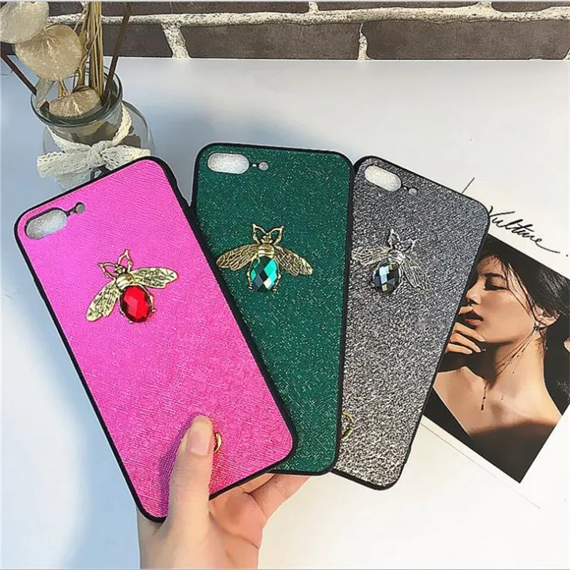 Luxury 3D Bee Phone Case for iphone XS XR MAX TPU Fashion Printed Designer Womens Protective Cover for iphone X 10 6 7 8 PLUS