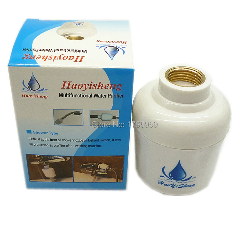 Bathroom Water Purifier In Line Shower Bath Head Purifier Active Carbon