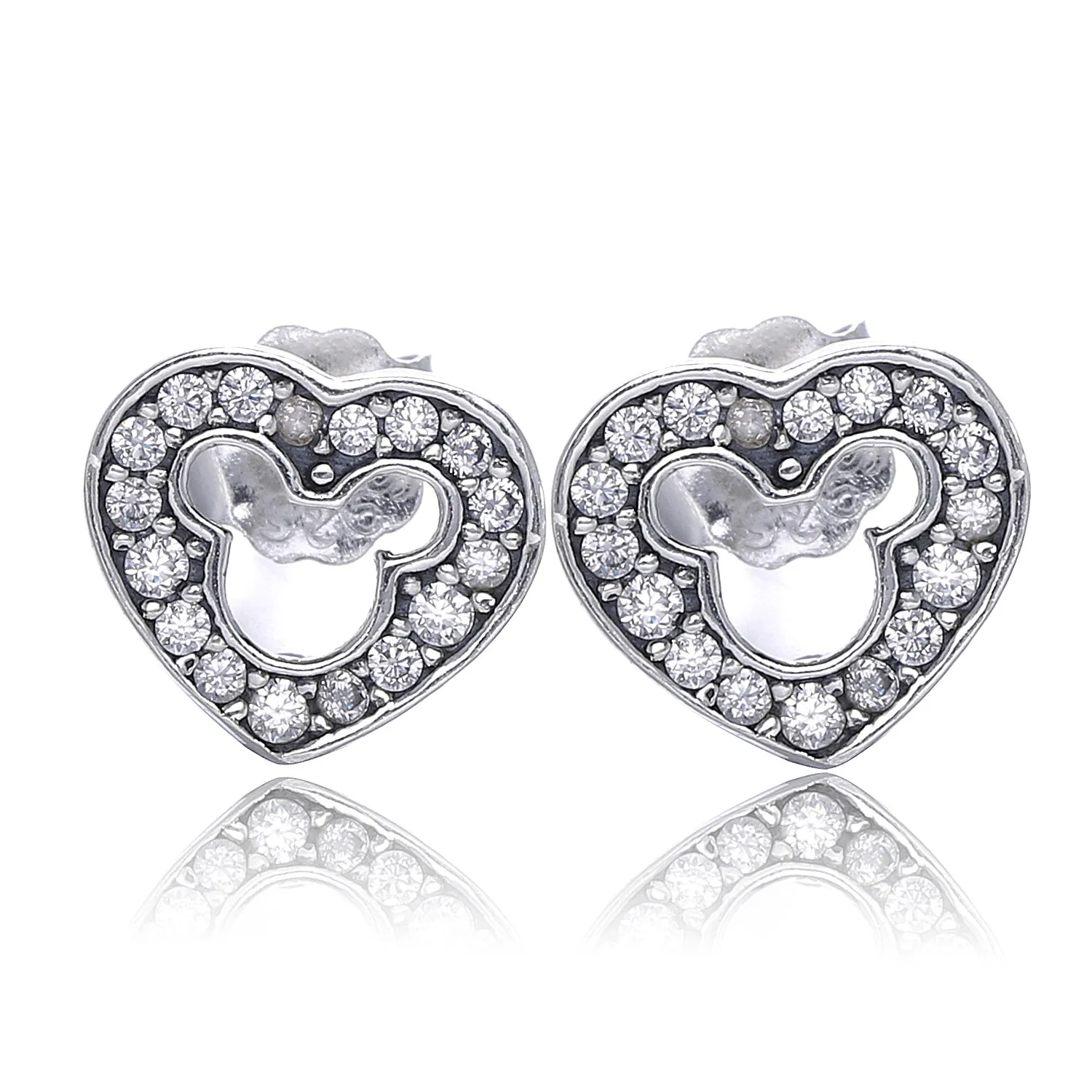 Аякс 925 стерлингового серебра Шарм Дисней ювелирные изделия гладкие минималистичные серьги для женщин