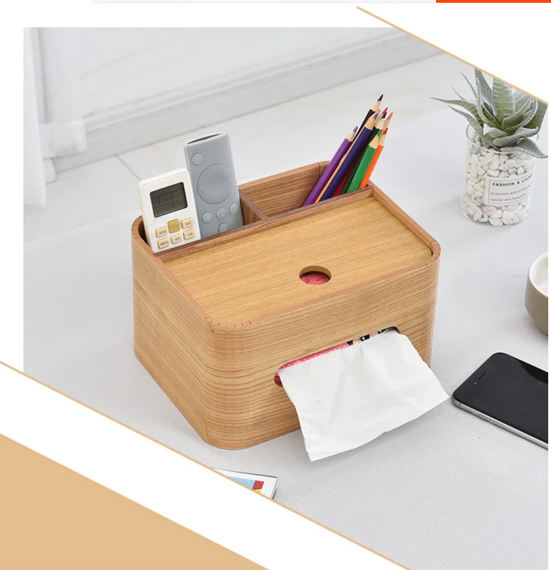 Direct Walnut wooden tissue box living room coffee table creative napkins pumping box household storage box Japanese style tray