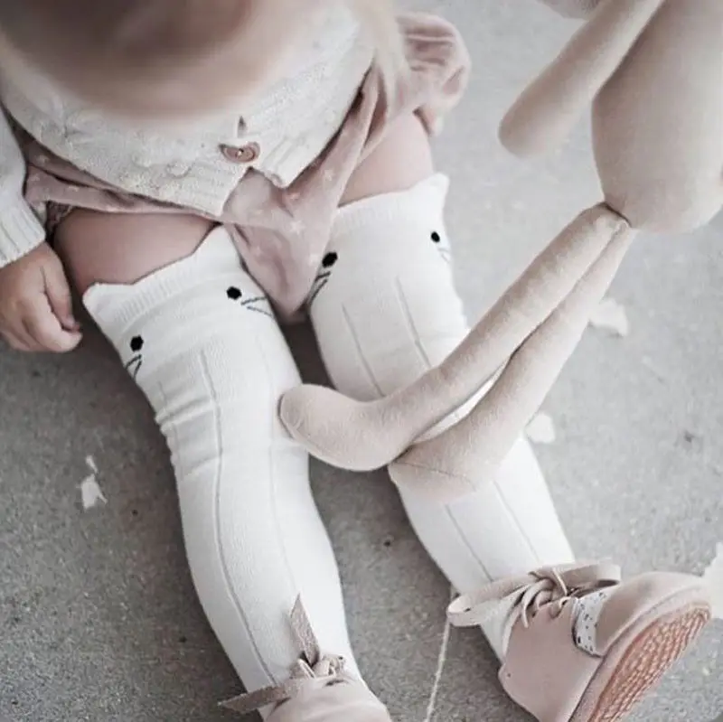 

2019 Newest Hot 0-4T Newborn Kids Baby Girls Stocking Cat lovely Cartoon Knee High Tights Stretch Cotton Leg Warmer Stockings