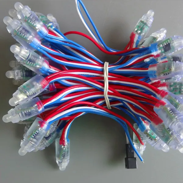 9 мм пуля Тип DC5V 50 узлов UCS1903 addreable Светодиодная лента; IP68 Номинальная; RGB Полноцветный; 9 мм открытое отверстие для крепления
