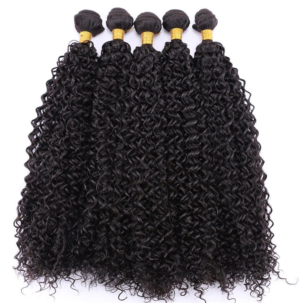 

Afro Kinky Curly Hair Bundles 8-30 Inches Blonde Golden Brown Synthetic Hair Extensions 100g Weave for Black Women