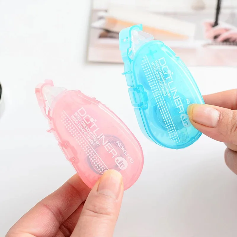 Correction Tape Double Sided Adhesive Dots Stick Roller Permanent Refillable Applicator Glue Tape Dispenser