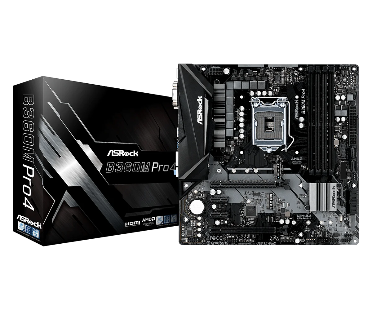 Полностью новая материнская плата ASROCK B360M Pro4 socket 1151 DDR4 Micro-ATX