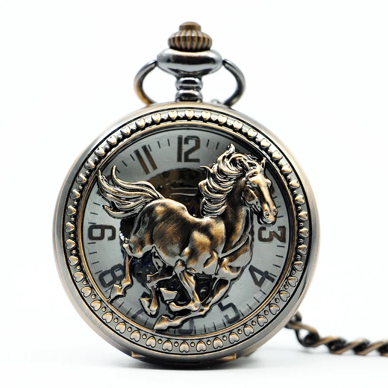 Роскошные Механические карманные часы Зодиак в китайском стиле, ожерелье, ювелирные изделия в стиле стимпанк для мужчин и женщин, подарки с цепочкой, PJX1228