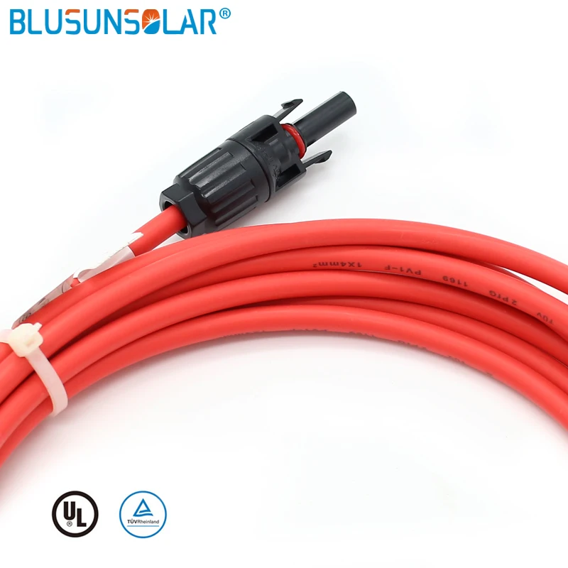 3 метра Солнечный Кабель, MC4 разъемы, Медь 12 AWG 19 нитка, 1000 VDC провод pv