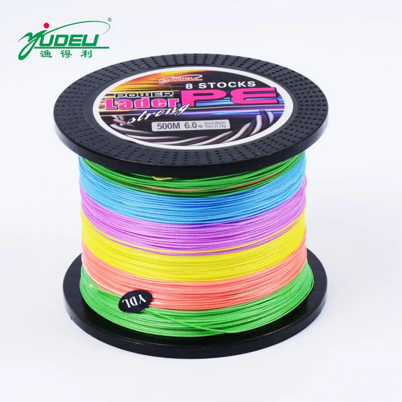 

500M yudeli super strong Japan multifilament PE 8 braided fishing line 8 strands braided wires 10 15 20 30 40 60 70 90 100LB