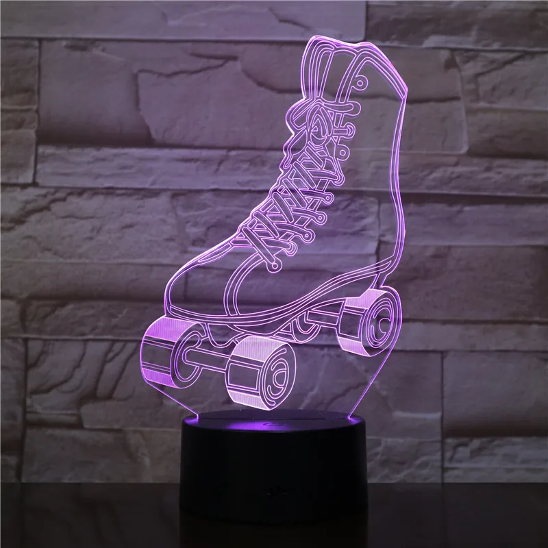 3D RGB светодиодный ночь световой ролик коньки Multi Цвет 7 цветов пеленальный столик лампа USB для детского подарка Decror Новинка лавы Прямая