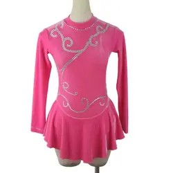 Индивидуальные фигурное катание платье розовый цвет конкурс катание Платье женское платье для девочек Катание на коньках Одежда Материал