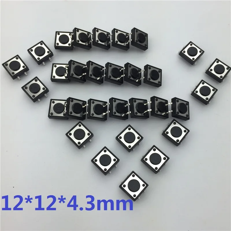 30 шт./лот 12x12x4,3 мм 4PIN G81 Тактильные Такт Кнопка Микро переключатель Self-переключатель DIP Топ Медь Бесплатная доставка