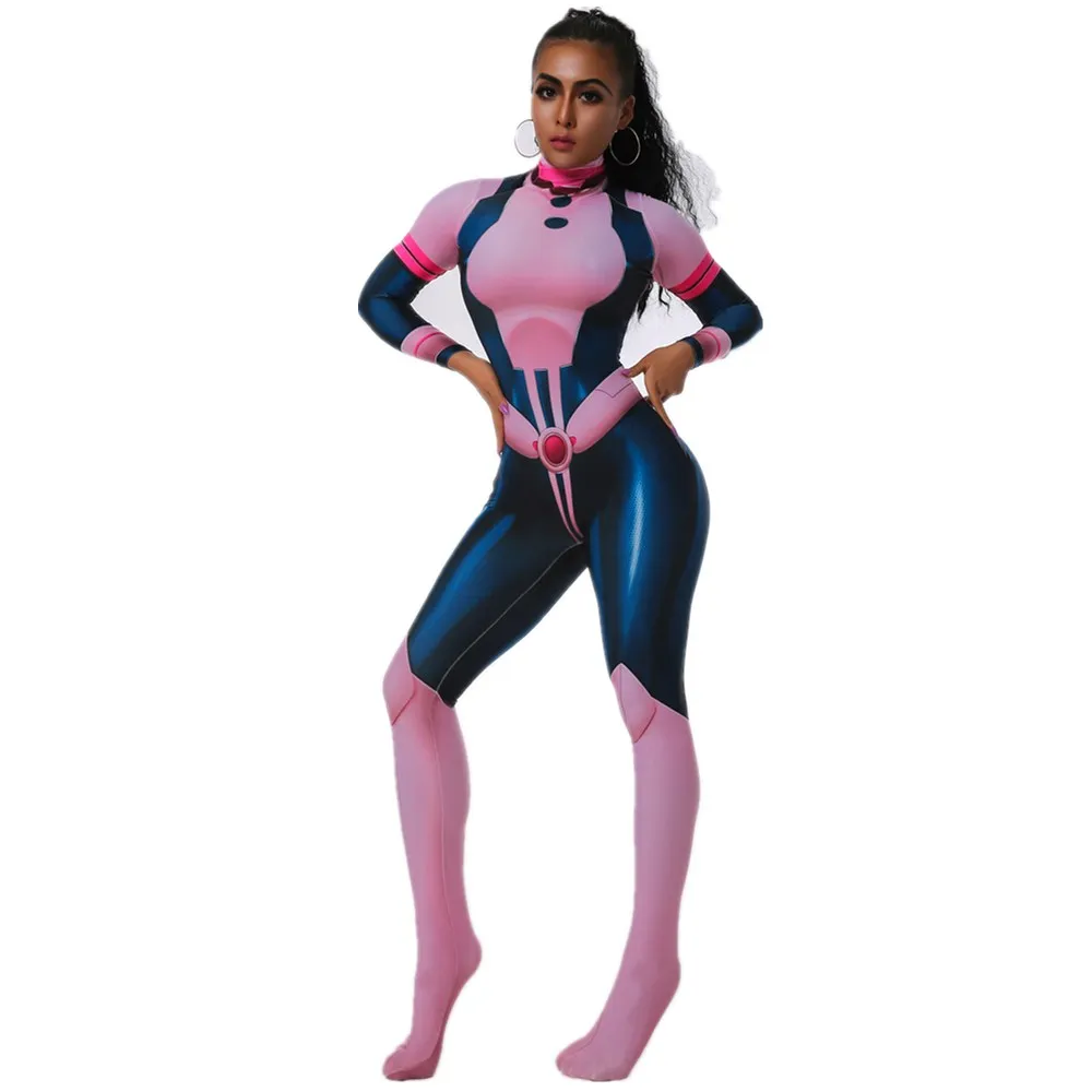 Boku no Hero Academy Uraraka Ochaco Костюмы 3D напечатанный Pro комбинезон героя My Hero Academy Zentai костюм