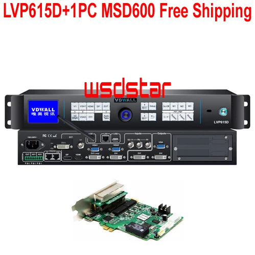 VDWALL LVP615D+ 1 шт. MSD600 Расширенная модель: VGA/HDMI/DVI/HDMI 2304*1152 WI-FI Управление светодиодный видео процессор работать с MRV300