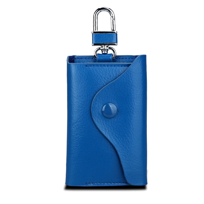 Blue Многофункциональный Для мужчин Для женщин Пояса из натуральной кожи Key Holder Организатор брелок Ключи кошелек унисекс keysmart сумка ключей в случае mws212 - Цвет: Blue