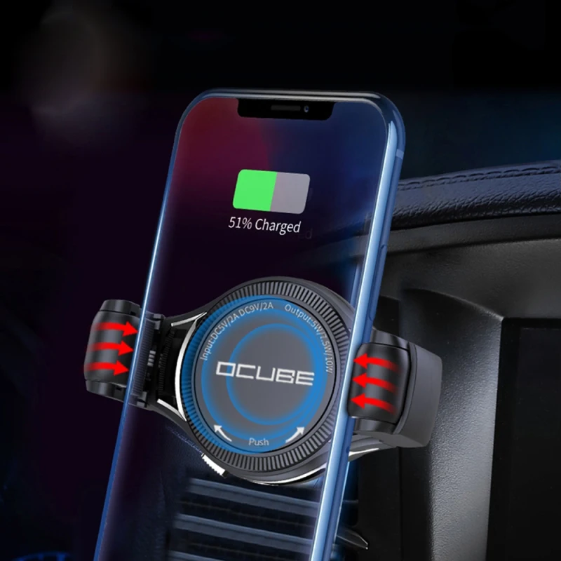 HAWEEL QC2.0/QC3.0 Беспроводное зарядное устройство, автомобильное зарядное устройство на выходе, поддержка 4-6,5 дюймовых телефонов для iPhone и смартфонов