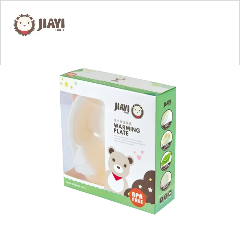 Jiayibaby Нескользящая детская согревающая тарелка с защитой от проливания, согревающая миска для хранения пищи, теплая посуда, Детская присоска, блюдо для кормления