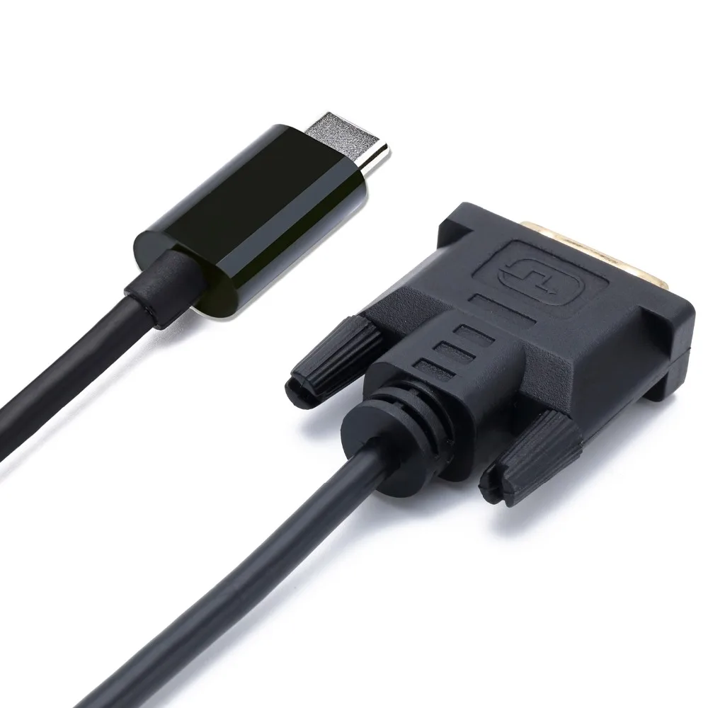 Кабель Thunderbolt 3 USB 1 Type c Male to DVI 24 + 1080p 60hz 8 m кабель адаптер для Macbook Pro Dell xps Samsung S8| |