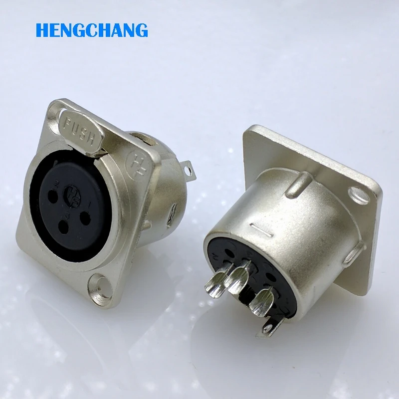 HF 3pin XLR гнездовой панельный разъем для подключения динамика powercon разъем провода никелированный XLR разъем Панельное крепление 20 шт./лот