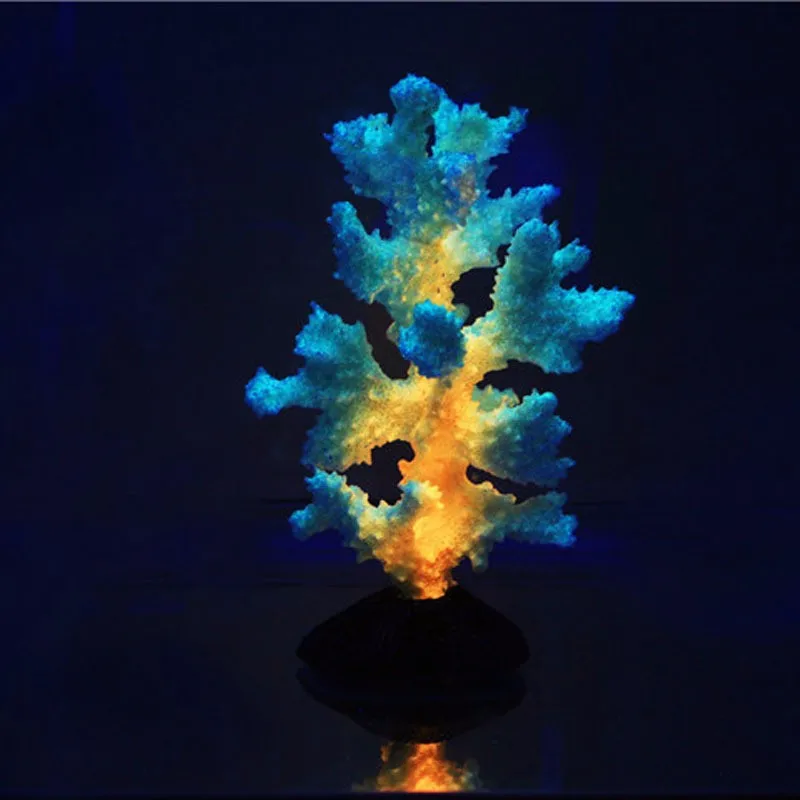 

4Color Luminous Sea Anemone Fish Tank Decoration Aquarium Artificial Silicone Coral Plant Landscape Decor
