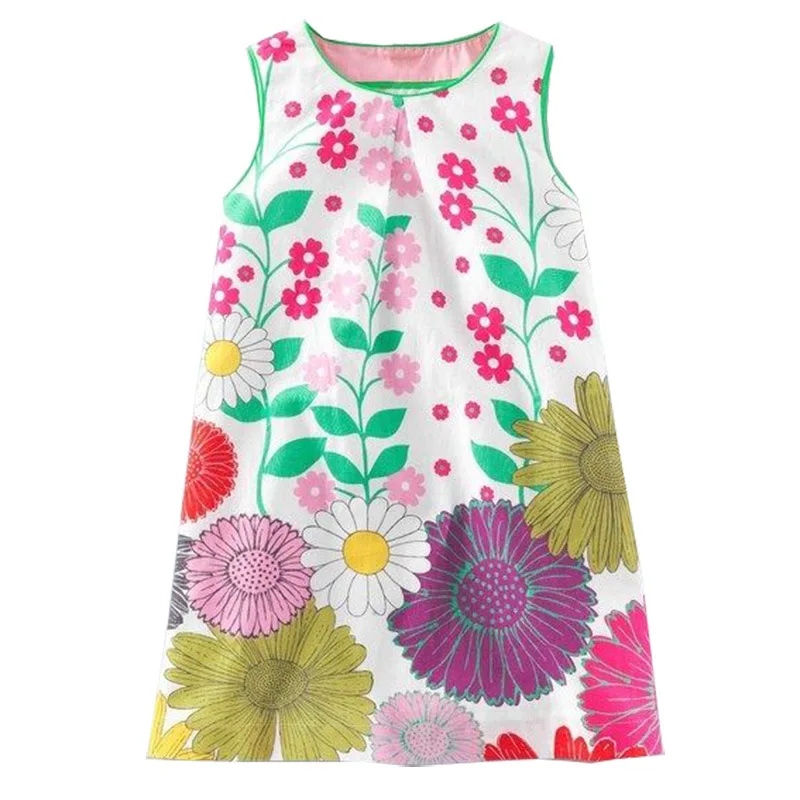 Flower AD-42, цветок, шт./лот/партия, детское платье для девочек, платье-майка без рукавов, топ для От 1 до 7 лет, хлопок - Цвет: Flower