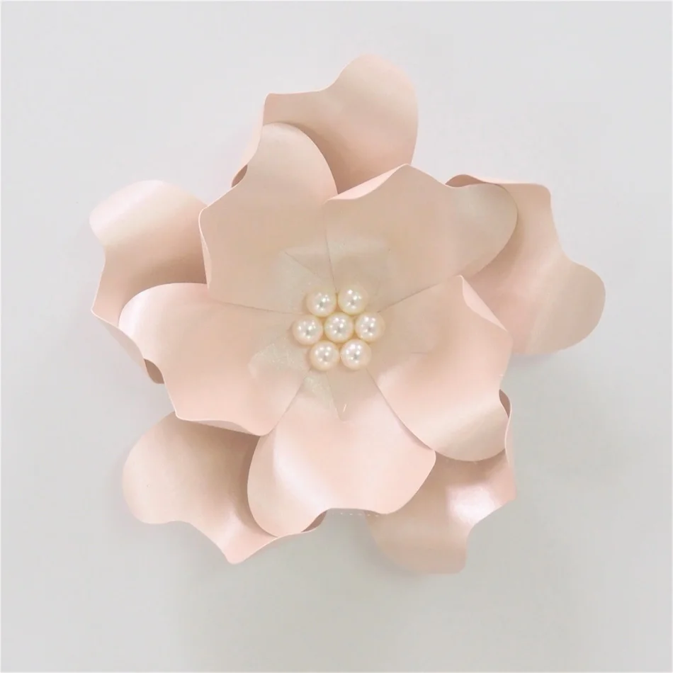 DIY Large Rose Giant Paper Flowers 15CM For Wedding Backdrops Decorations Paper Crafts Baby Nursery Birthday Wall Decor - Цвет: Glitter Light Pink