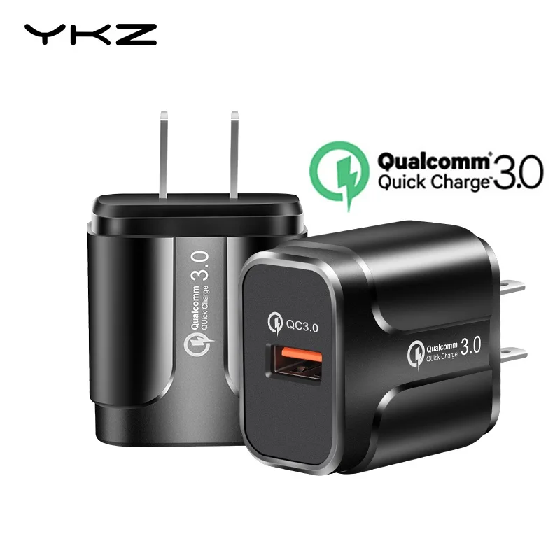 

YKZ Quick Charge 3.0 QC 3.0 USB Charger Adapter US Travel Wall Mobile Phone Charger for iPhone Samsung Xiaomi Qualcomm QC 3 0