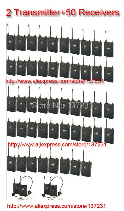 Горячая Распродажа Takstar UHF-938/UHF 938 частота Беспроводной гид Системы 50 м Рабочий диапазон 2 Передатчик 50 приемники для проведение экскурсий