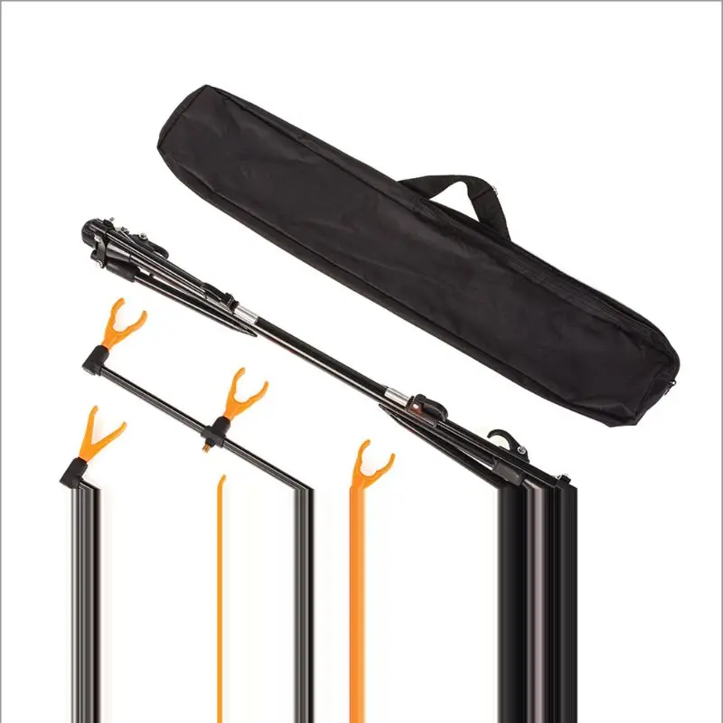 

1 Set 75Fishing Rod Holder Pole Support Stand Sea Fishing Adjustable Retractable 3 Holders 4 Feet Tackle Rods Accessories Tent