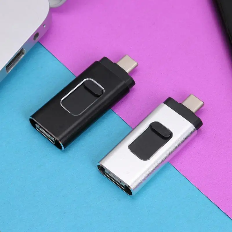 ALLOYSEED 4 в 1 Аксессуары для мобильных телефонов Многофункциональный type C Push-pull USB флэш-накопитель 64 ГБ для iOS Android аксессуары для телефонов