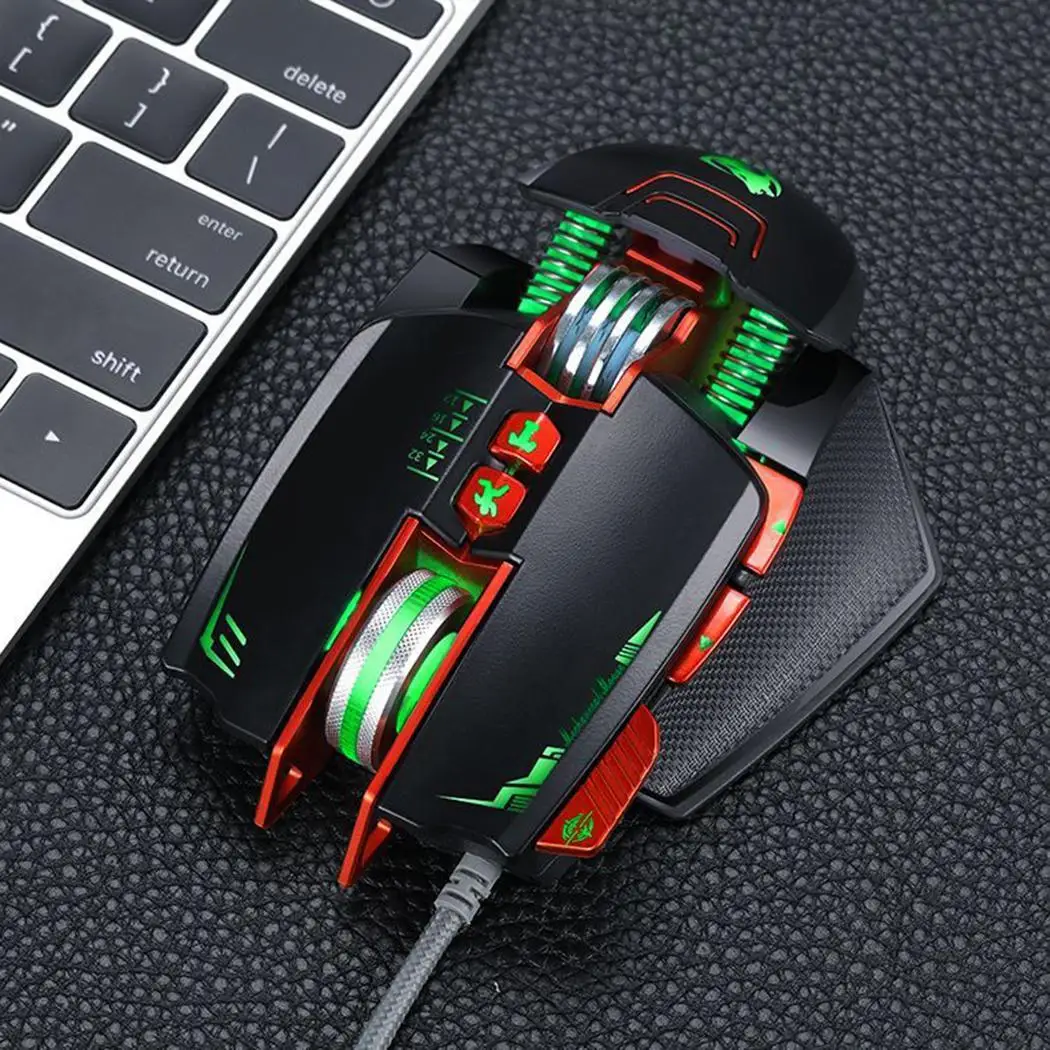 Прочная проводная USB игровая мышь для компьютера 8 кнопок четырехходовое колесо 5000000 раз игры 1,5 м