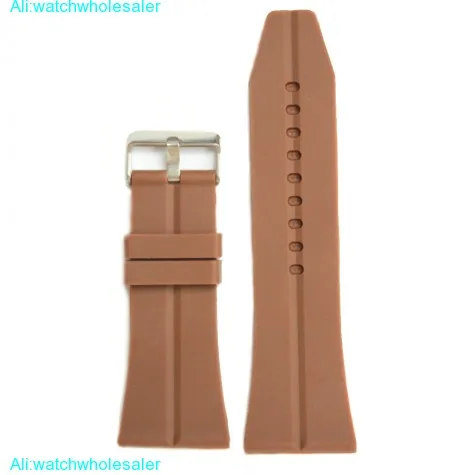 34mm Great Brown Silicone Jelly Rubber Unisex Watch Band Straps WB1045B34JB