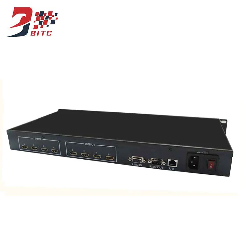

SZBITC HDMI Matrix 4X4 4K*2K 3D HDMI Splitter Switcher 4 input 4 output with LAN RS232 IR Remote Control