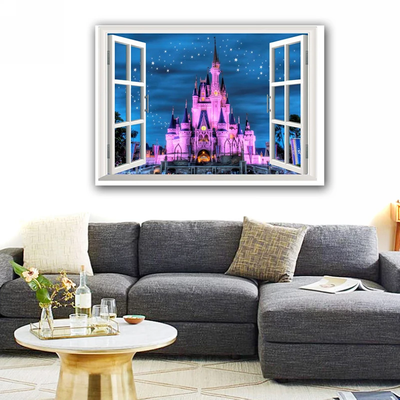 DIY Princess Castle Window Wall Sticker Decal Girl Bedroom Nursery Decor Removable