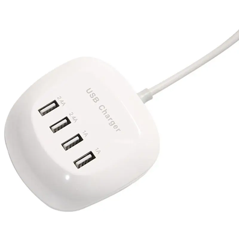 White Смарт 4-портовый usb разъем быстрой зарядки - Цвет: White