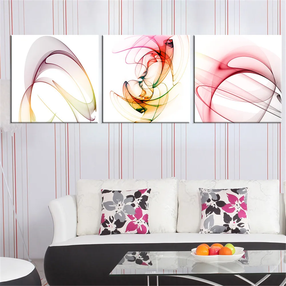 Buy Frameless Abstract Pink Canvas Painting Modular