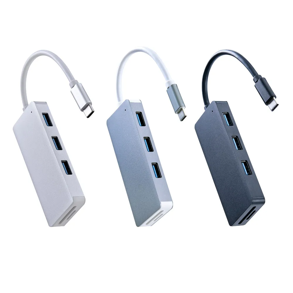 Алюминий сплав Тип C Hub USB 3,0 3 Порты и SD/TF Card Reader адаптер концентратор # T08