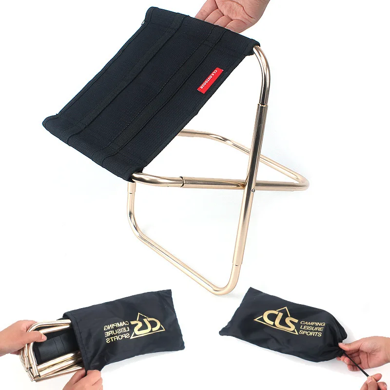 VILEAD Outdoor Mini Folding Chair Aluminum Fishing Chair Barbecue Stool Folding Stool Portable Train Bench Camping Outdoor Tools VILEAD Outdoor Mini Folding Chair Aluminum Fishing Chair Barbecue Stool Folding Stool Portable Train Bench Camping Outdoor Tools