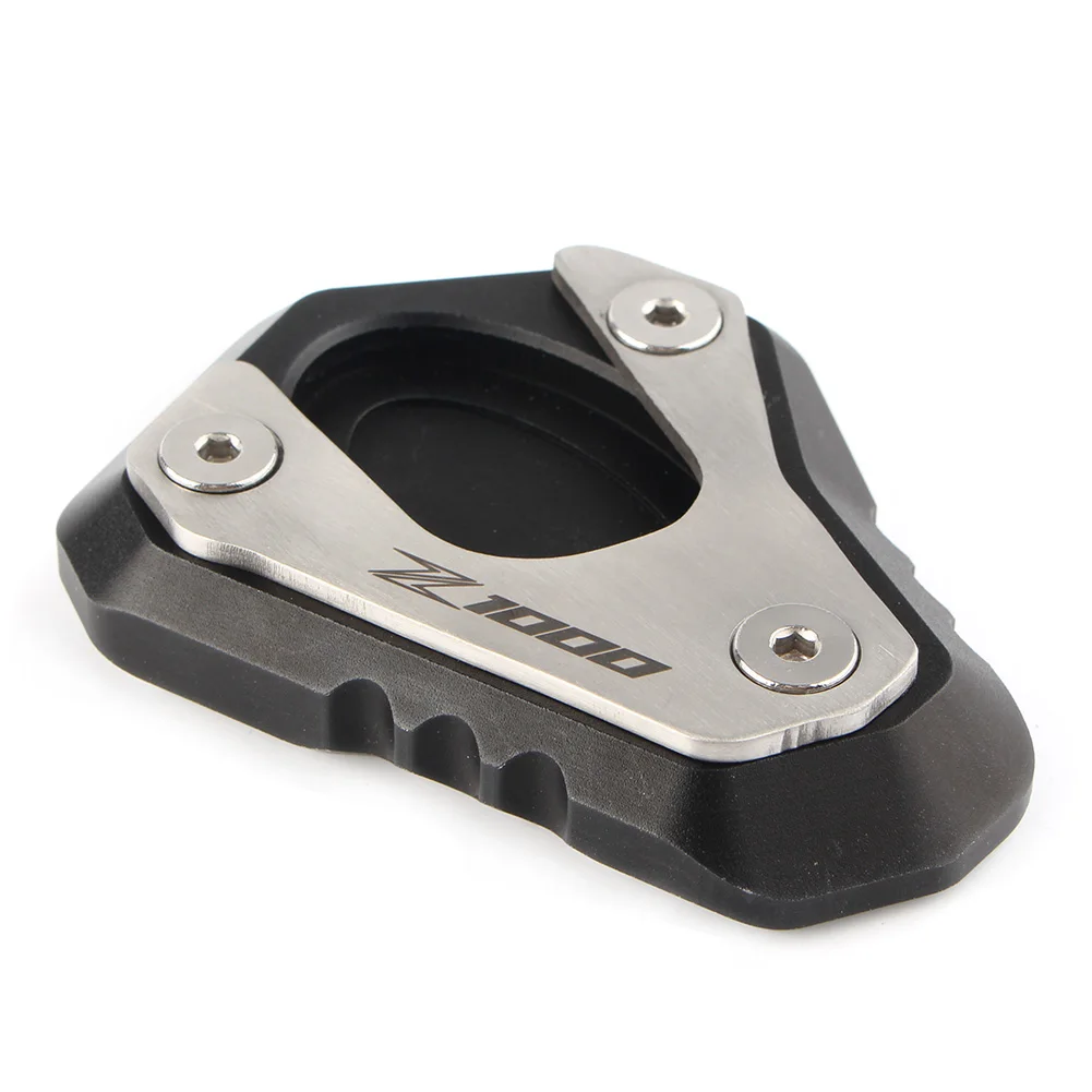 Z1000 2010- Kickstand боковая стойка расширения пластины площадка для увеличения для Kawasaki 2010 2011 2012 2013 18 фрезерный станок с ЧПУ - Цвет: Черный