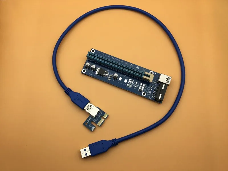 USB 3,0 PCI-E PCI Express 1x до 16x Extender Riser Card мощность кабель 60 см PCIE карта для майнинга адаптер для BitCoin левый интерфейс