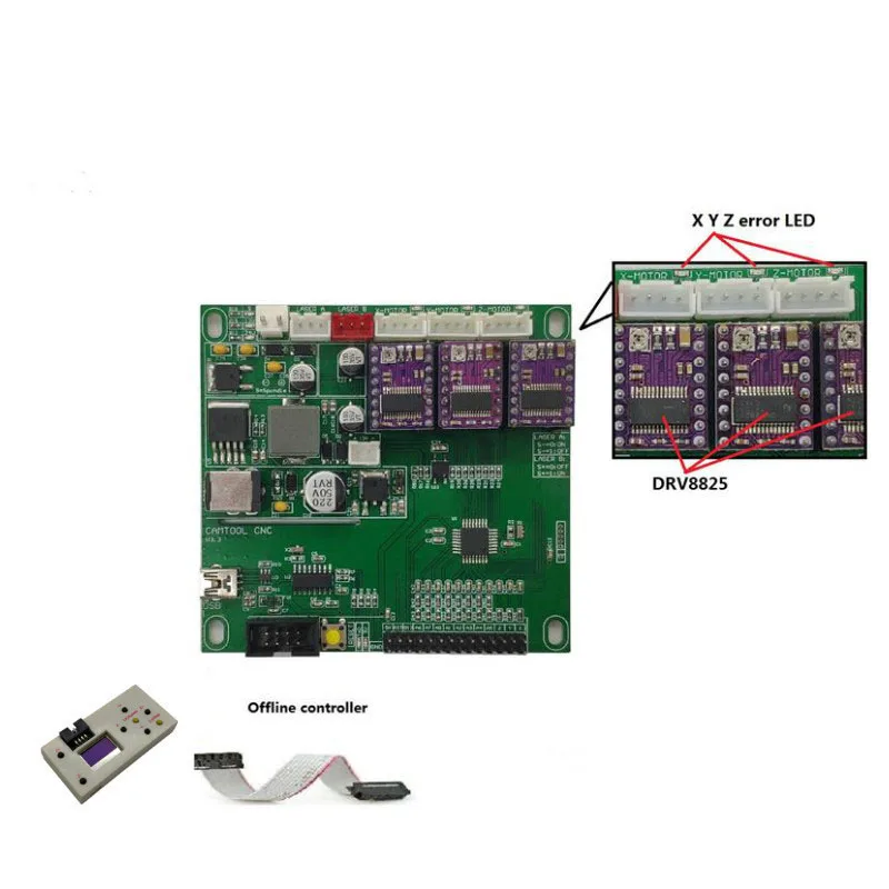 GRBL 1,1, USB порт гравировальный станок с ЧПУ Плата управления, 3 оси управления, лазерная гравировальная машина доска - Цвет: offline and 1.1