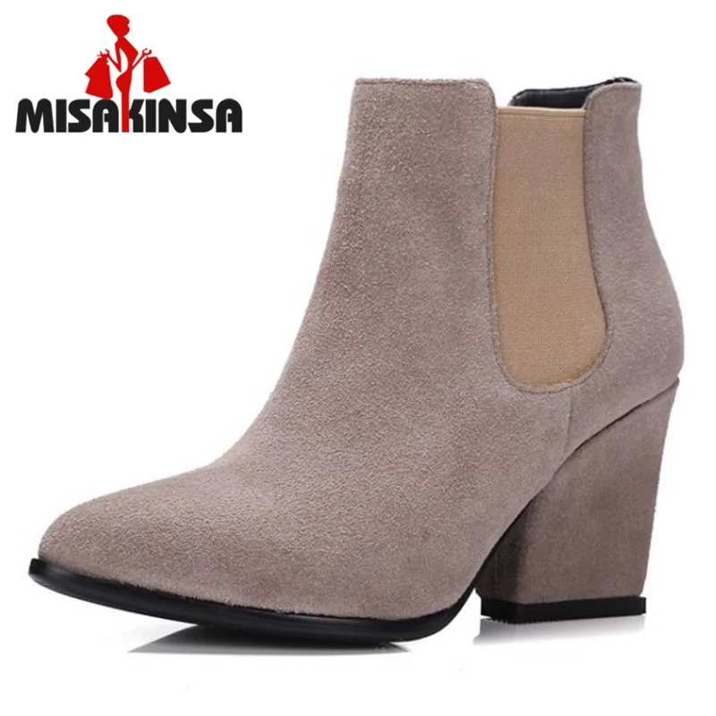

FITWEE Size 34-43 Ladies High Heel Boots Pointed Toe Female Short Botas Fashion Ornate Woman Ankle Boots Ladies Footwear