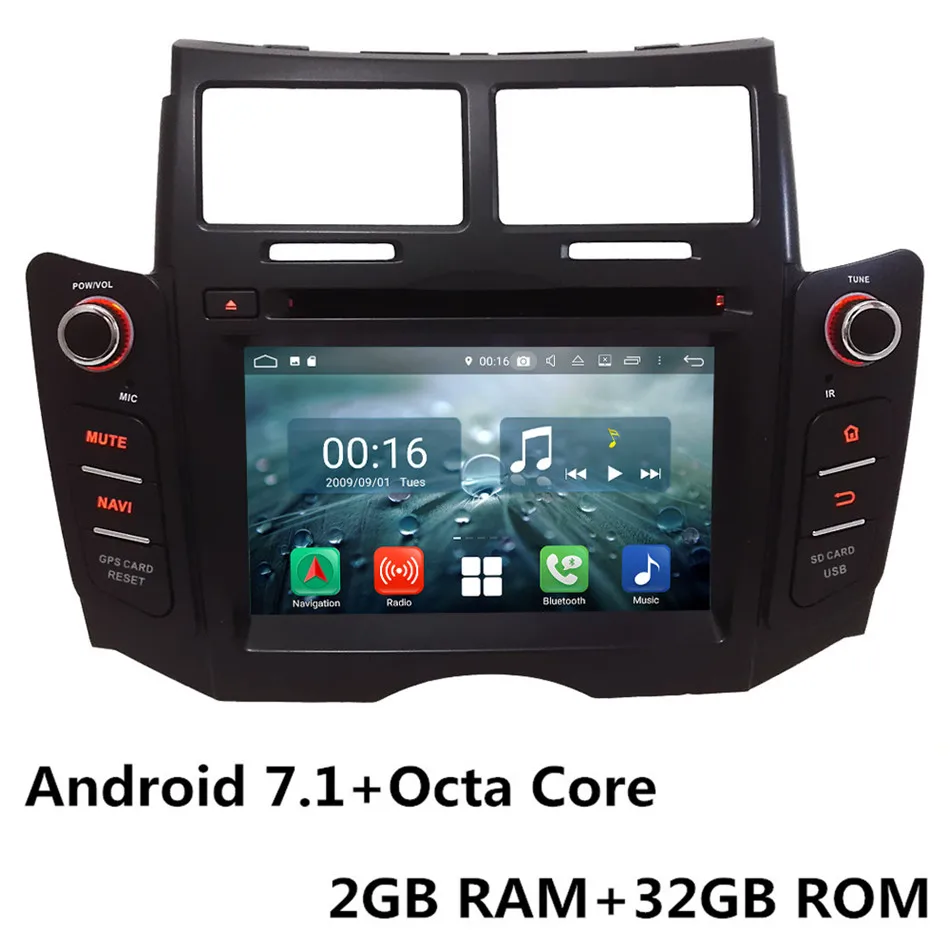 Восьмиядерный 4G Android 8,1 4 Гб ram 64 Гб rom RDS автомобильный DVD мультимедийный плеер радио головное устройство gps ГЛОНАСС для Toyota Yaris 2005-2013 - Цвет: Android 7.1 x 8Core