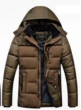 khaki Мужские Зимние Куртки С Капюшоном Размер L-4XL отца и Среднего Возраста Мужчин Зимние Парки 68 - Цвет: khaki