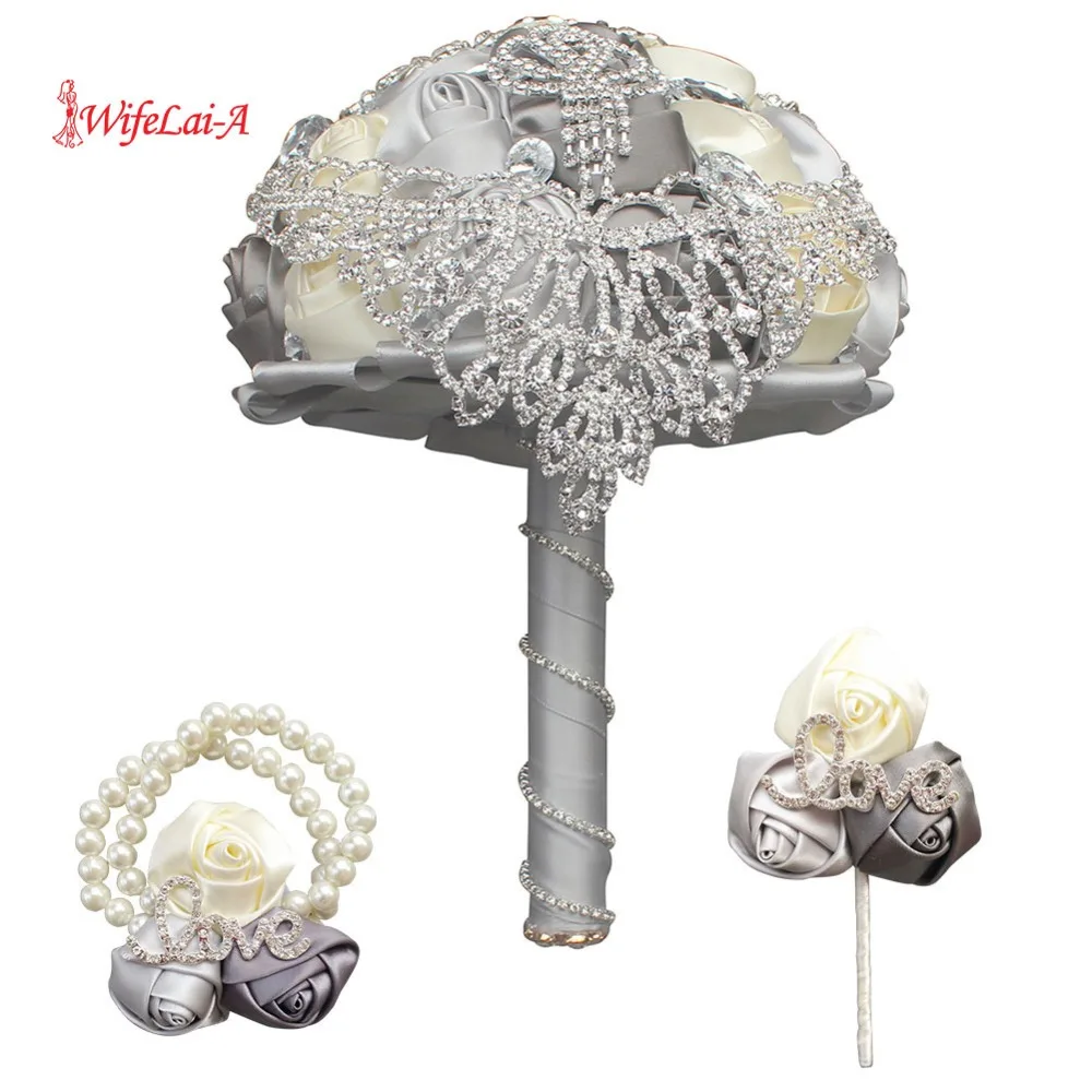 luxe-strass-bouquet-couronne-diamant-gland-mariage-patients-bouquet-gris-injivory-patients-bouquet-ensemble-w288-t