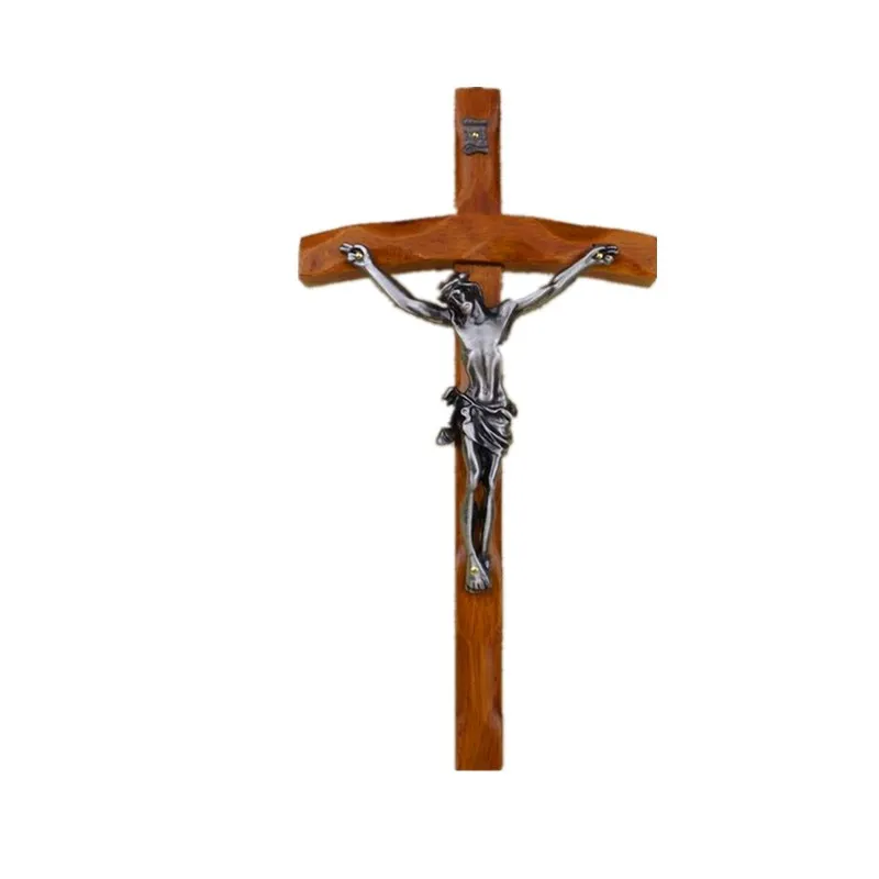 Крест Распятие мощи статуэтки Jesu ягненок Божий Художественная Скульптура Тиковое искусство и ремесло католическая христианская деятельность R817 - Цвет: Многоцветный