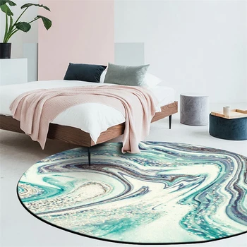 

Art Oil Painting Round Rug and Carpet Living Room Coffee Table Nordic Style Swivel Chair Pad Hanging Basket Children Floor Mat
