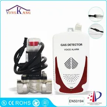 Yongkang голос Кухня Сигнализация утечки газа с DN20 электромагнитный запорные клапаны для дома