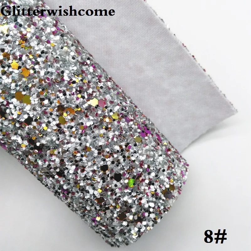 Glitterwishcome 21X29 см A4 размер винил для бантов, с эффектом блестящей кожи Ткань Винил для бантов, GM013A - Цвет: 8